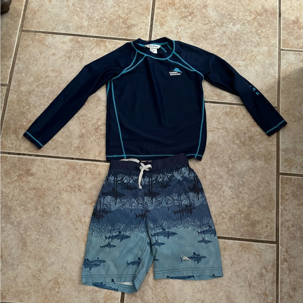 Tommy Bahama Rashguard Marlin And Trunks